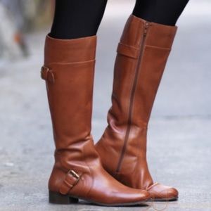 Nine West Leather Brown Riding Boots